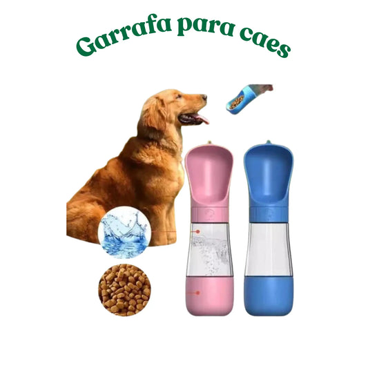 Garrafa pet bebedouro ração 2 em 1 Portátil para Cães e Gatos